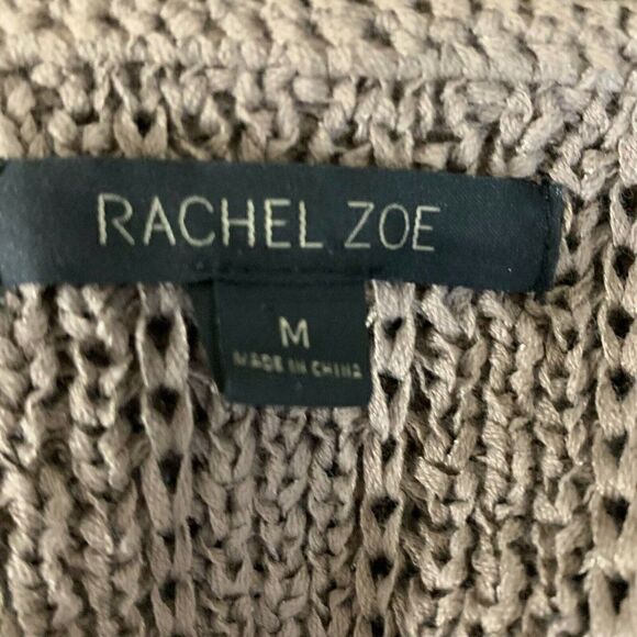 Rachel Zoe Sweater Taupe Knit Long Sleeve Minimalist Classic L - Picture 6 of 8